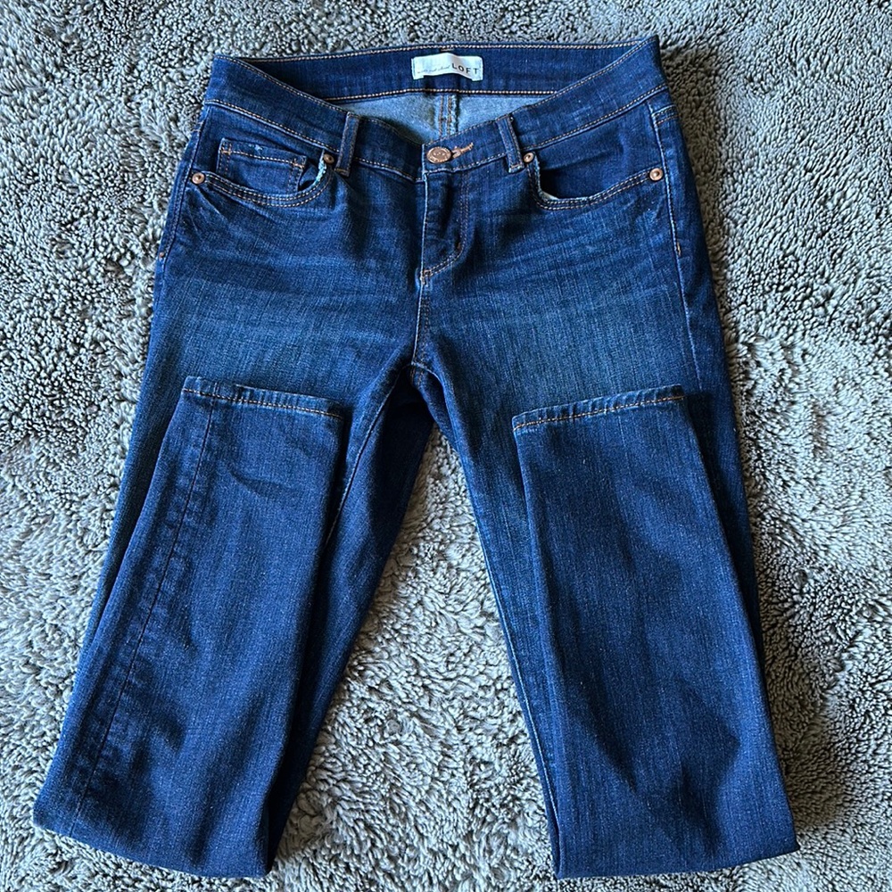 Loft mid rise dark skinny jeans